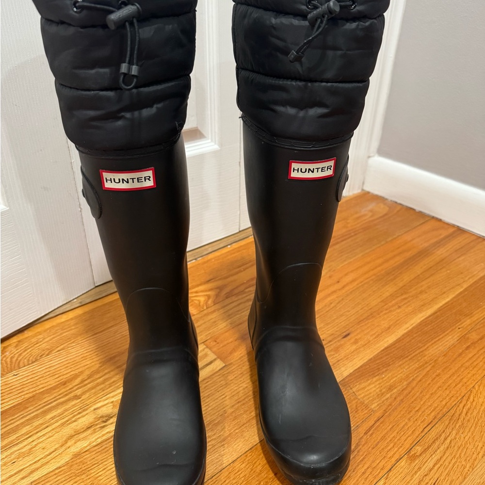 Hunter Black Quilted Rain Boots